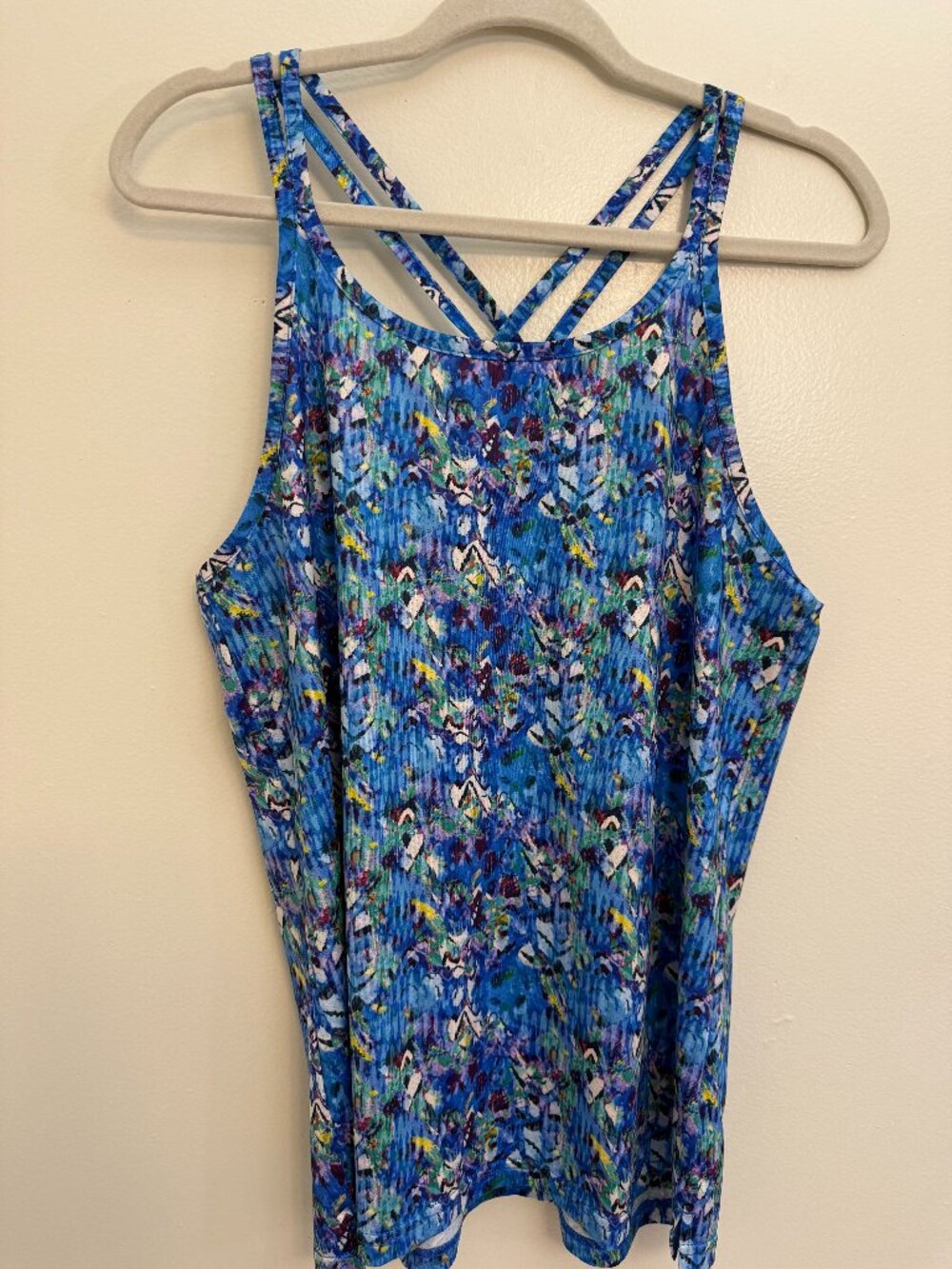 RB3 Performance Tank Top Womens Large Athleisure Blue Racerback Workout Gym